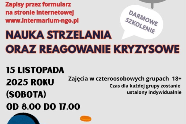 Zakończenie rekrutacji na SZKOLENIE STRZELECKIE I REAGOWANIA KRYZYSOWEGO