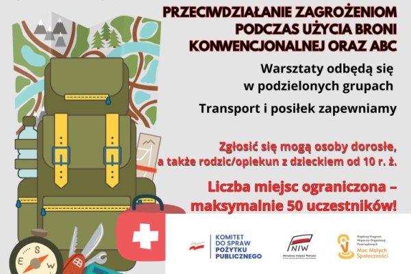 Zakończona rejestracja na WARSZTATY SURVIVALOWE, PIERWSZEJ POMOCY ORAZ EWAKUACJI